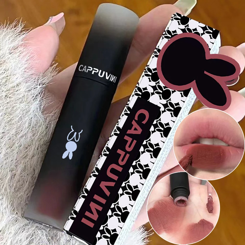 Cappuvini Matte Velvet Lip Glaze Waterproof And Smudge-proof Lip Gloss Long-lasting Lipstick