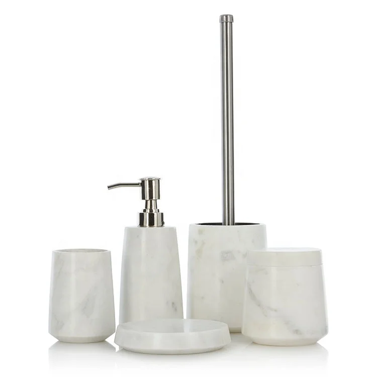 Natural Stone White Marble Bathroom Set, Marble Bathroom accessories