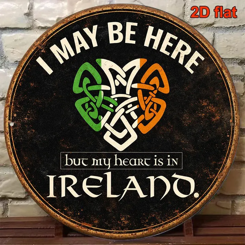 2D Flat, 1pc 8x8in/20x20cm 2D Flat Round Sign, Vintage Plaque Featuring an 