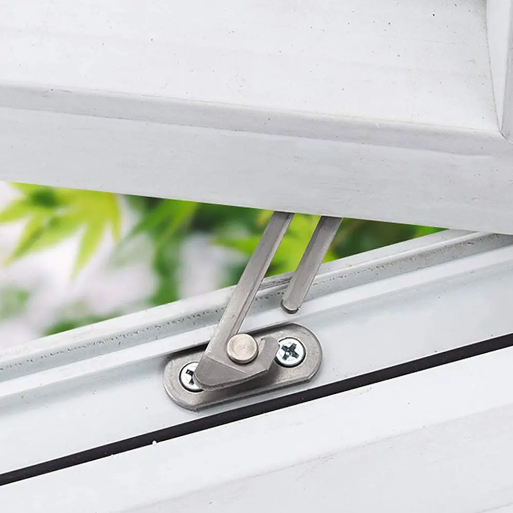 

6pcs Stainless Steel Window Restrictors Casement Safety Limiter Silver Easy Installation No Drilling Suitable Various Windows