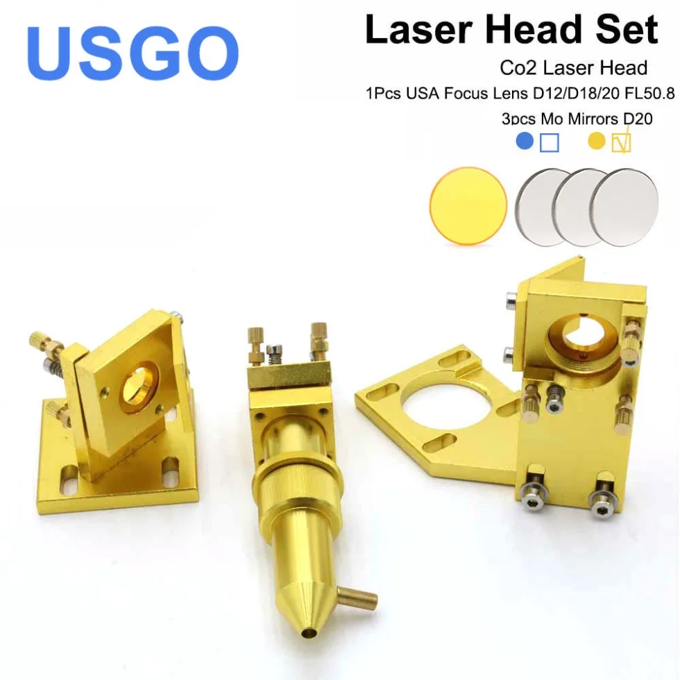 

USGO K Series: CO2 Laser Head Set for 2030 4060 K40 Laser Engraving Cutting Machine with Lens and Mirrors