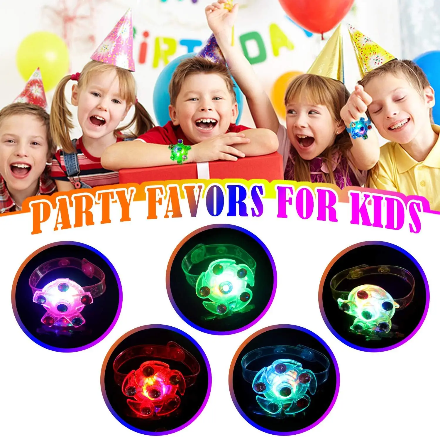 LED Fidget Light up Armband Speelgoed Glow in The Dark Polsband met Tol Fidget voor Jongens Meisjes Verjaardagsfeestje Nieuwjaarscadeau