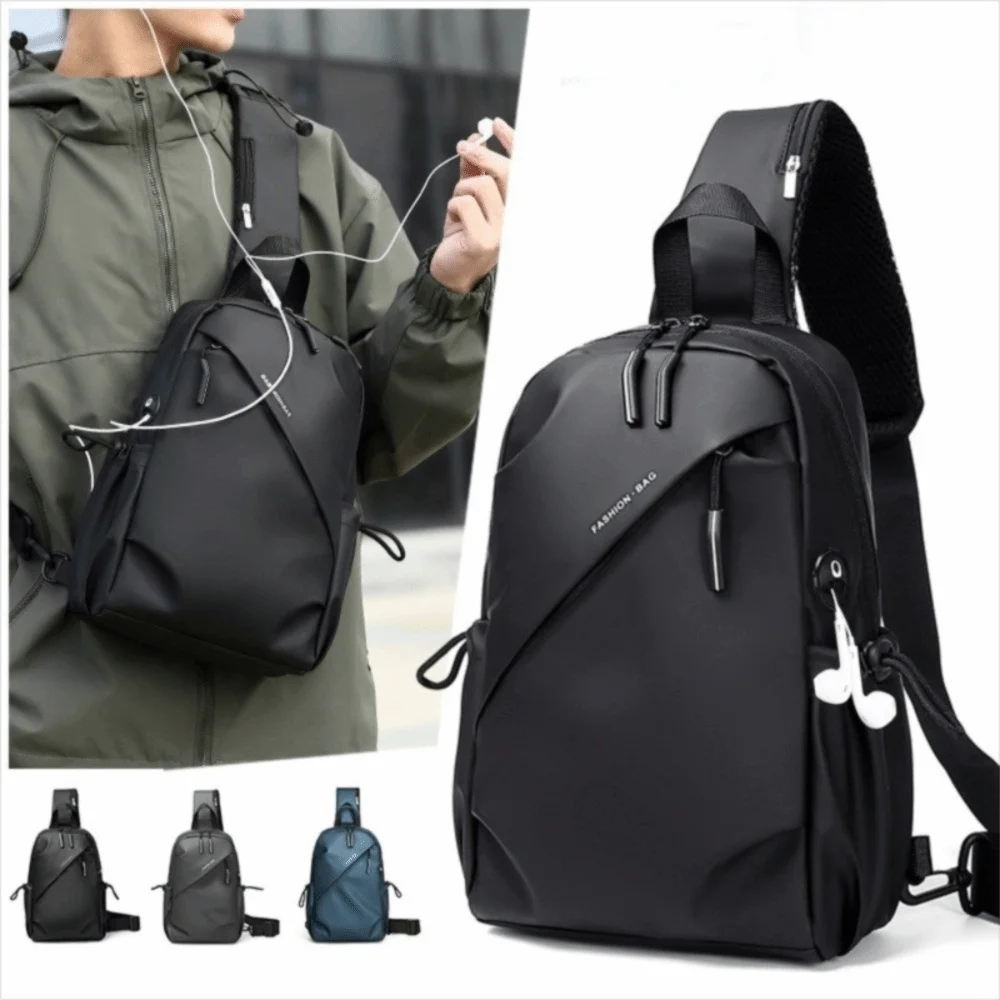 

Large Capacity Men Chest Bag Waterproof Zipper Oxford Cloth Crossbody Bag Multipurpose Korean Style Men Shoulder Bag Phone