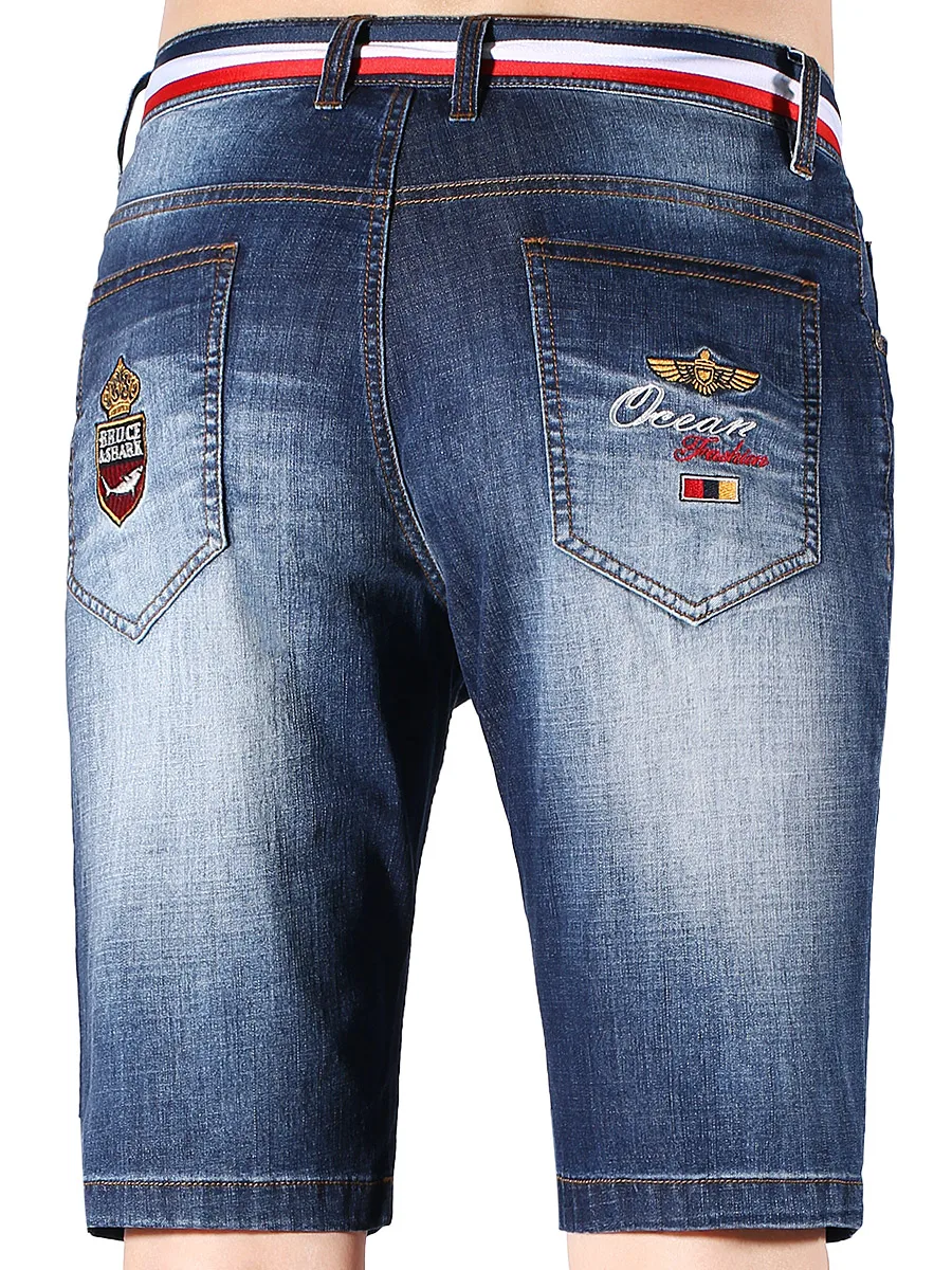 جينز رجالي صيفي 2024 فضفاض مناسب بأرجل مستقيمة ومطرز بروس آند أورك فايون أوربان سلي قابل للتنفس خفيف الوزن من قماش الدنيم