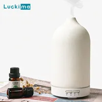 Ceramic Essential Oil Aromatherapy Diffuser Ultrasonic Air Humidifier with Timer Night Light Waterless Auto Off Cool Mist Maker