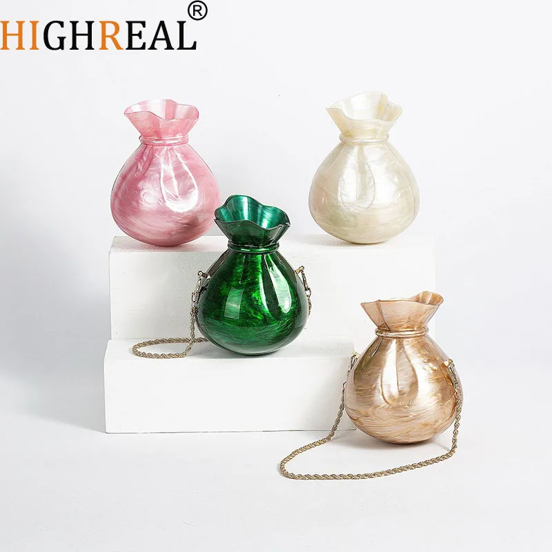 

Women Acrylic Shoulder Bag Cute Evening Clutch Bag with Beaded Strap For Wedding Party Luxury Purse And Handbag Designer