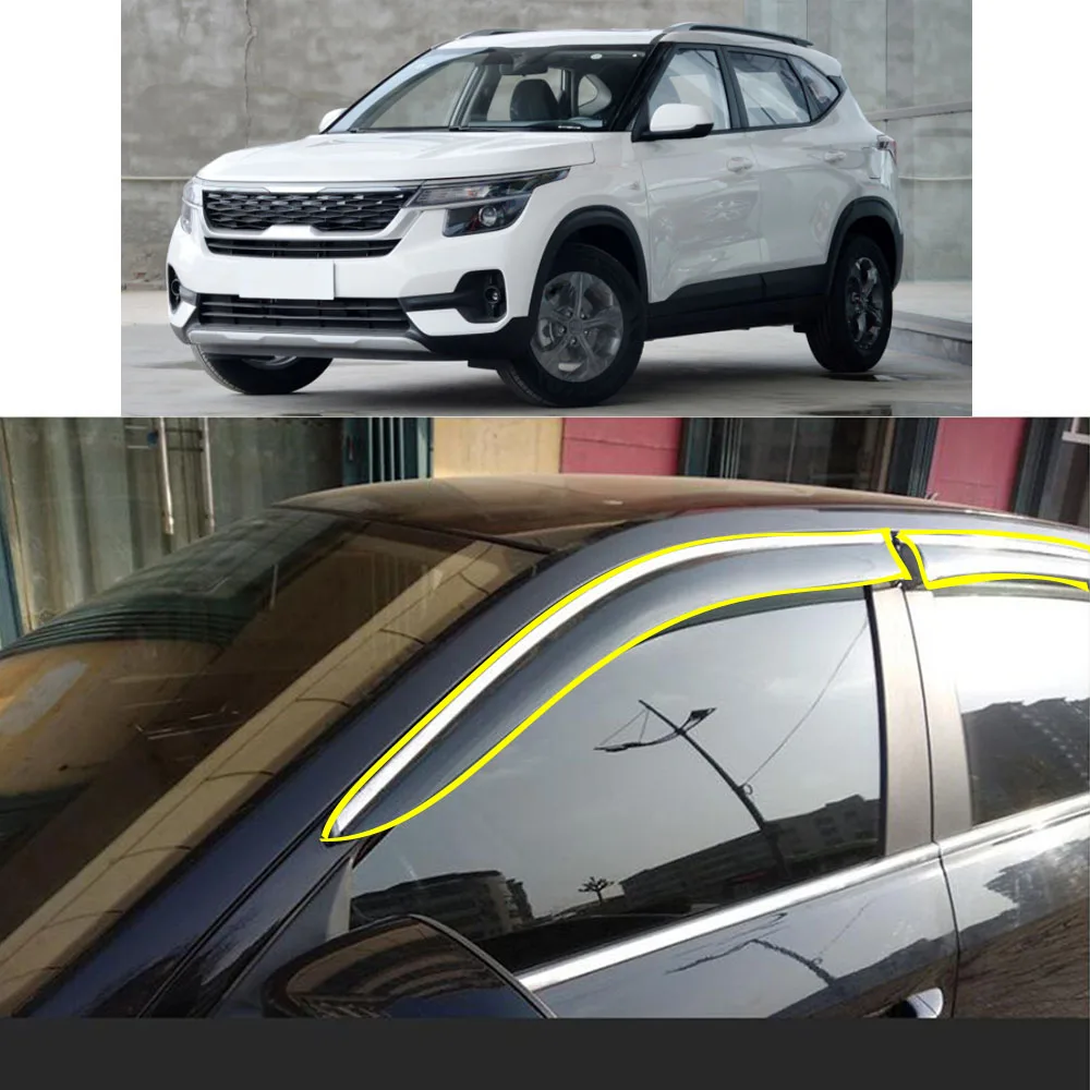 

Car Body Styling Sticker Plastic Window Glass Wind Visor Rain/Sun Guard Vent Parts For KIA KX3 2020 2021 2022