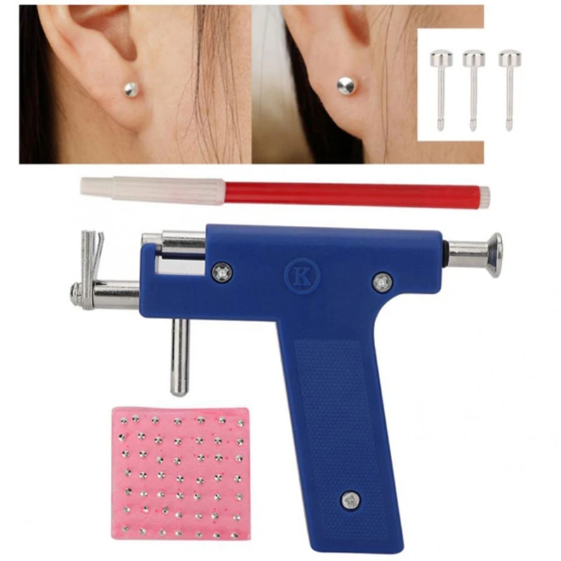 AA14 New Stainless Steel Body Piercing Tool Kit Professional Ear Nose Navel Piercing Machine With Ears Studs Tools