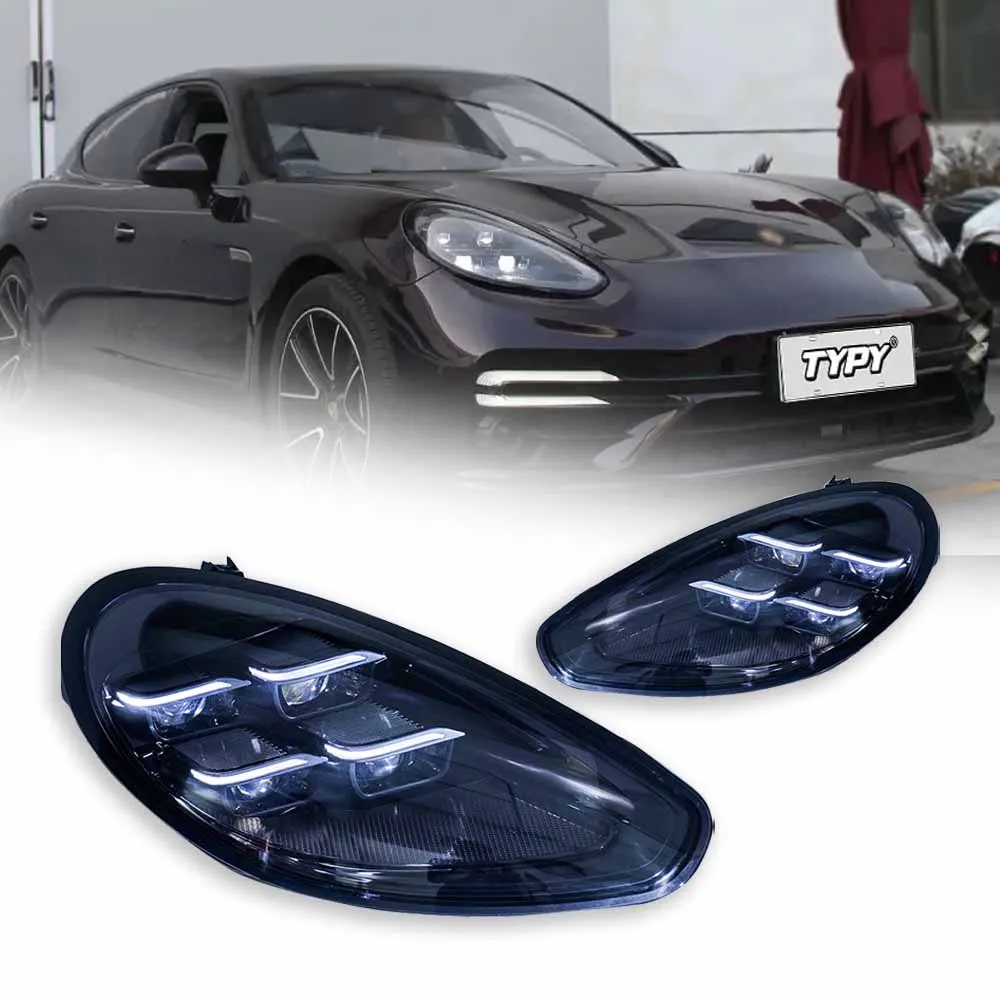 Car Accessories For Porsche Panamera Headlights 2010-2016 970.1 970.2 LED Laser Matrix Head Lamps Upgrade 2024 Style