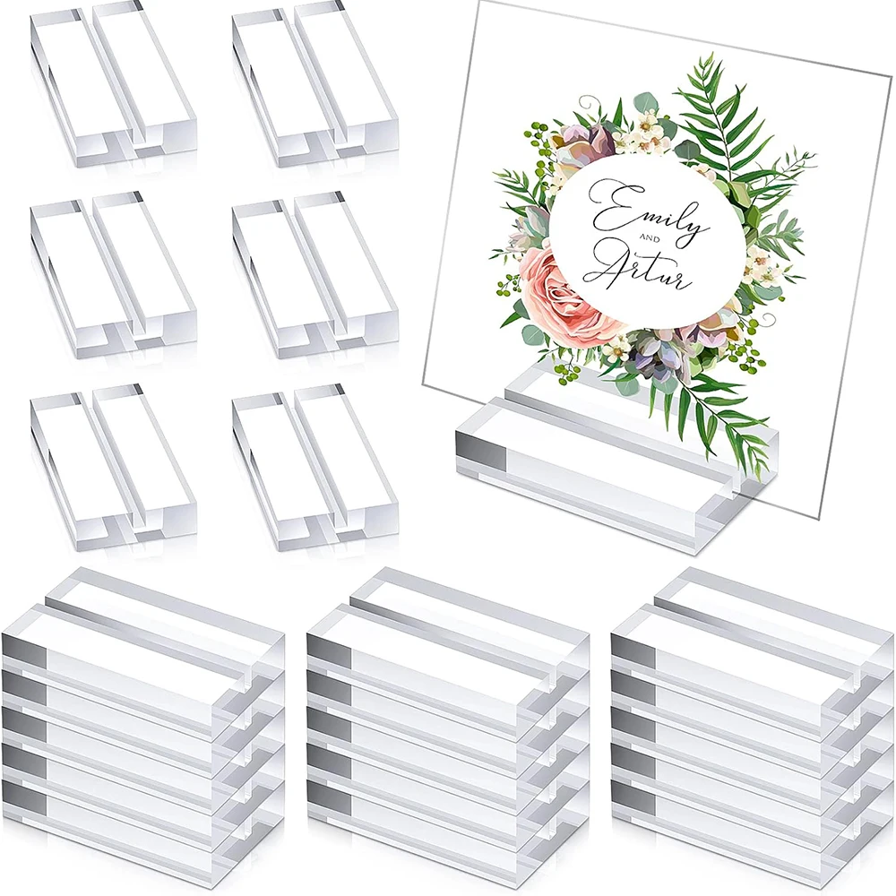 10Pcs Acrylic Stands Place Card Holders Table Number Stands Card Display for Table Photos Office Home Wedding Party Decor