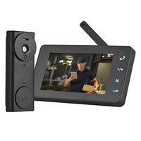 Wireless Video Doorbell Camera with Monitor Display 4.3 IPS Screen Video Door Phone Camera Kits for Villa Home Office Apartment