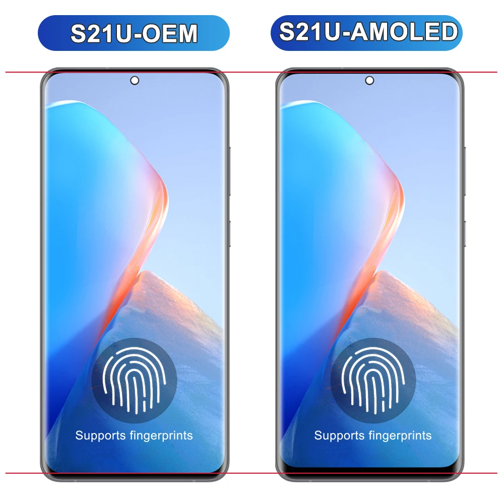 S21 Ultra AMOLED Screen for Samsung Galaxy S21 Ultra 5G G998B G998B/DS Lcd Display Touch Screen with Fingerprints with Frame