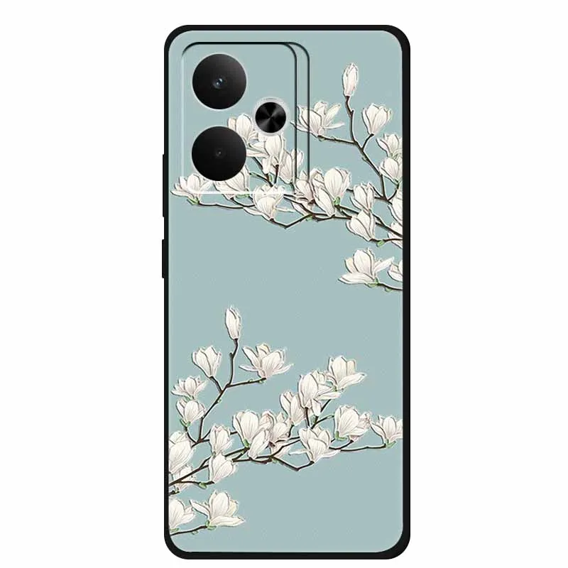 3D Flowers Emboss Fundas For Realme GT7 case GT 7 Soft Silicone Phone Cases For Realme GT 7T Case Mobile phone Shockproof Shell view 4
