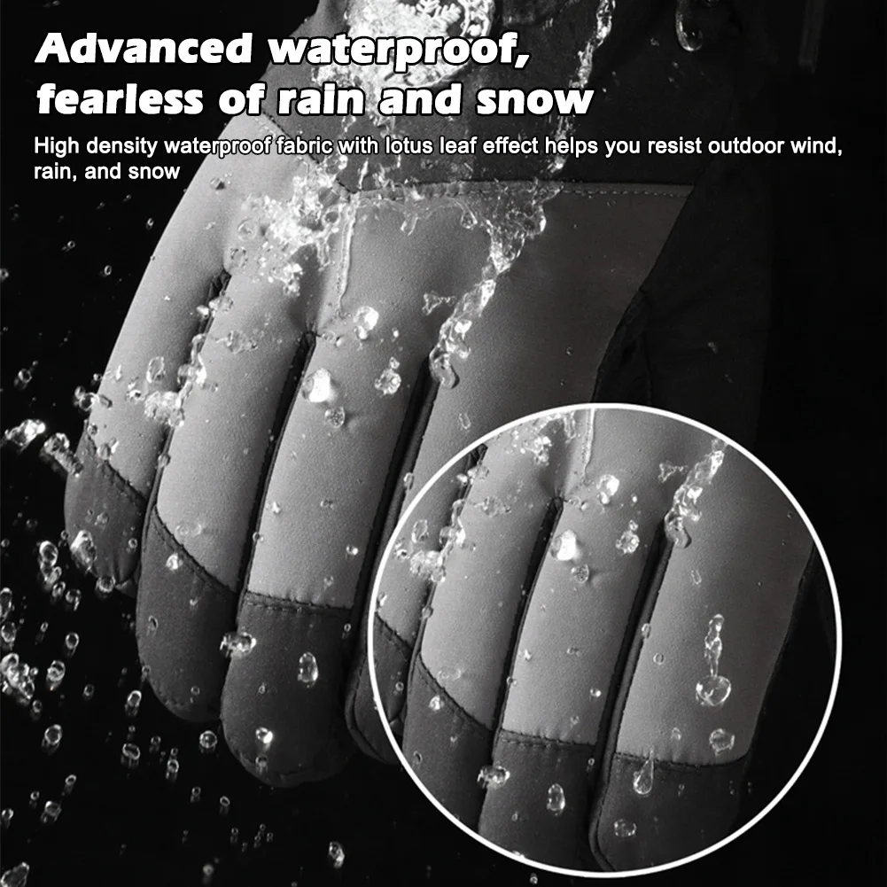 Winter Gloves for Men Warm Windproof Waterproof Ski Women Glove with Touchscreen Thermal Lining Anti-Slip for Cycling Motorcycle