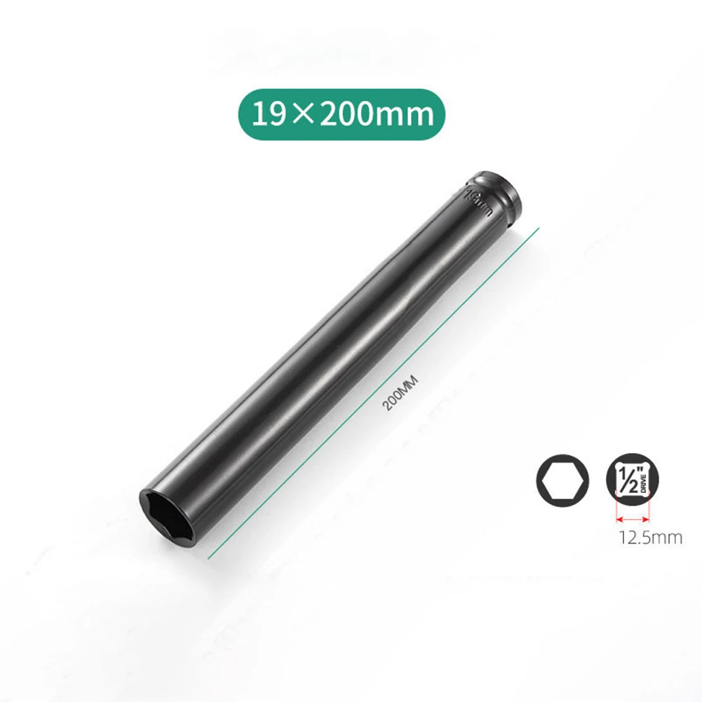 1pc 200mm Lange Schlüssel Buchse 1/2 "Antrieb Tiefe Schlüssel Buchse Adapter Spanner Konverter Minderer Elektrische Inbusschlüssel tiefe Steckdosen – Detail 1