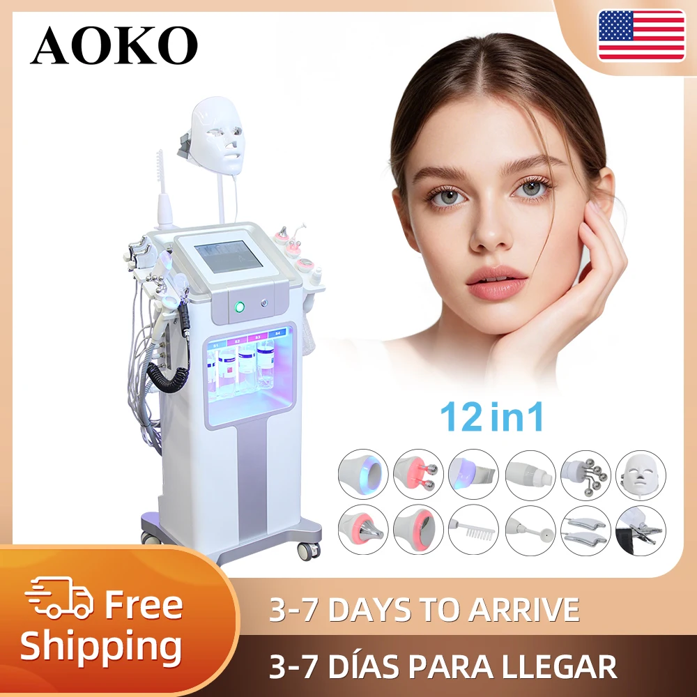 New 12 In 1 Aqua Peeling Lift Skin Bubble Moisturizer Oxygen Machine Skin Care Cleansing Facial Equipment