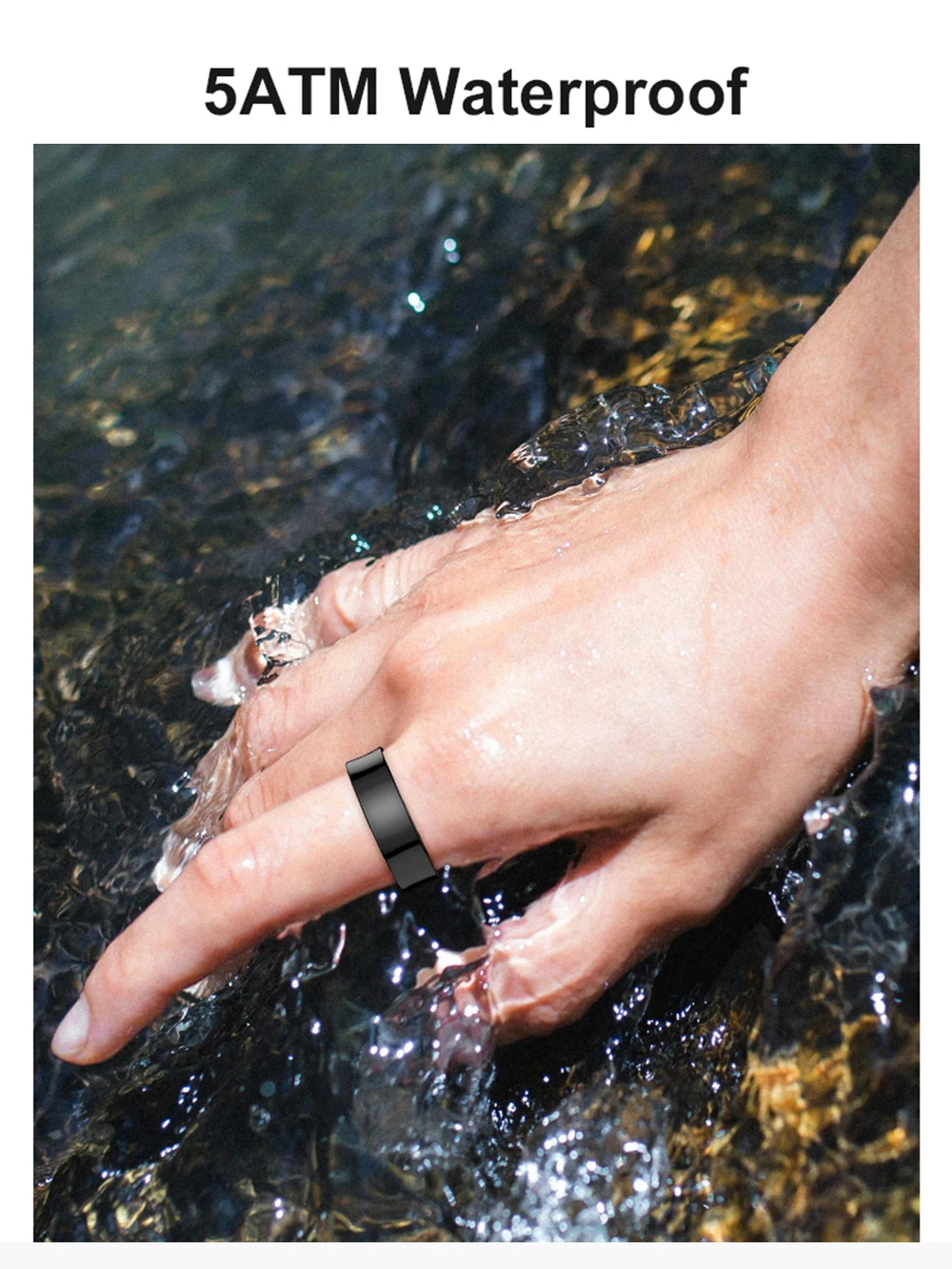 Anel inteligente de fitness com estojo de carregamento, anéis de saúde para monitoramento de temperatura da pele e frequência cardíaca para homens e mulheres