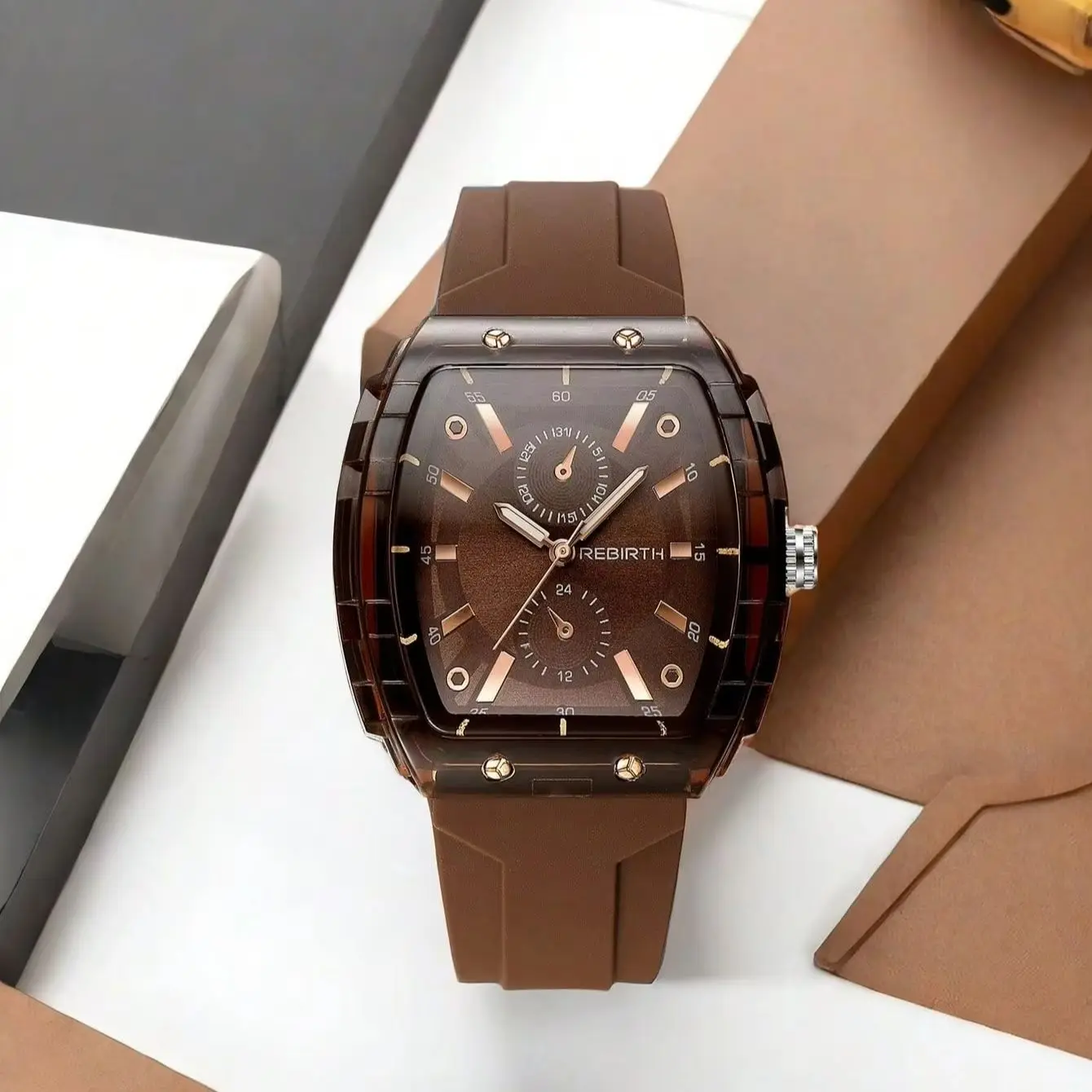 Macaron-Colored Barrel-Shaped Women's Watch