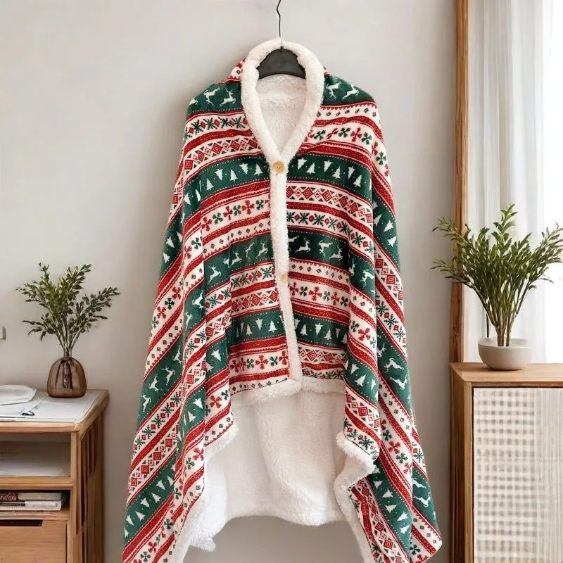 

Wearable Blankets For Students Multifunctional Shawls Covers Blankets Multiple Purposes Cloak Cover Thick Buttoned Blanket ZG211