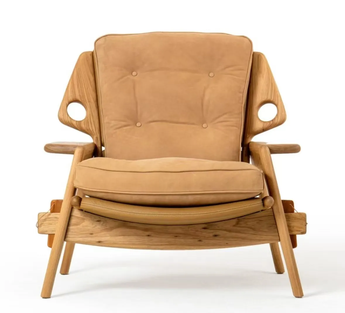 

Modern Nordic Designer Wooden Recliner Lounge Chair Bedroom Living Room Home Furniture Villa Park Application Durable