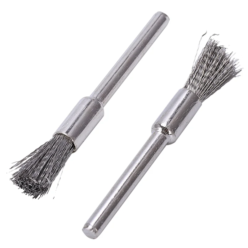 60 шт. проволочная щетка из нержавеющей стали 1/4 дюйма (6 мм) No 5332 с хвостовиком 1/8 дюйма (3 мм) для Dremel