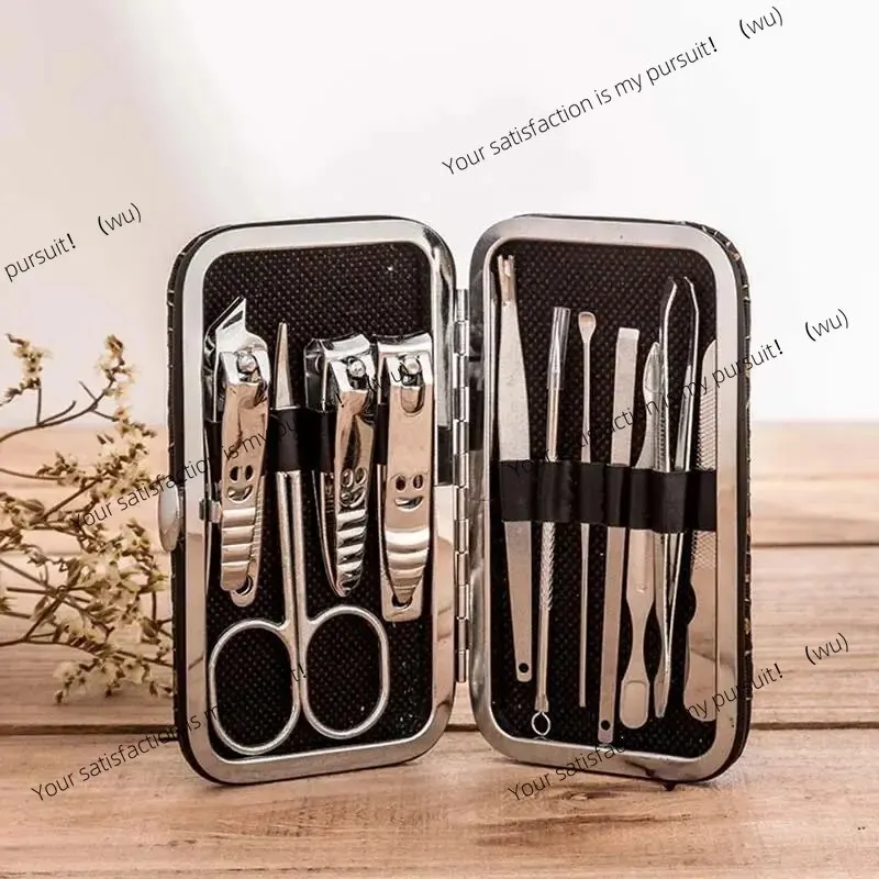 Nail clippers 10pcs household portable, multi-functional nail clippers to remove dead skin nail art tool set