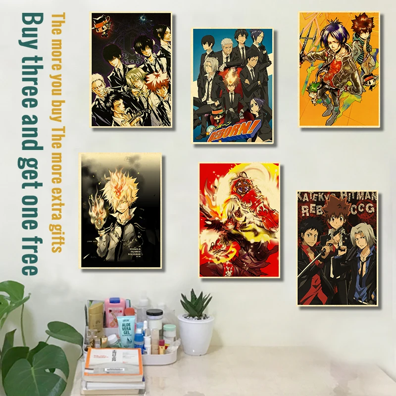 Katekyo Hitman Reborn Poster Anime Wall Vintage Kraft Paper Posters Decor For Home Room Pictur And Prints Art Bar Gift