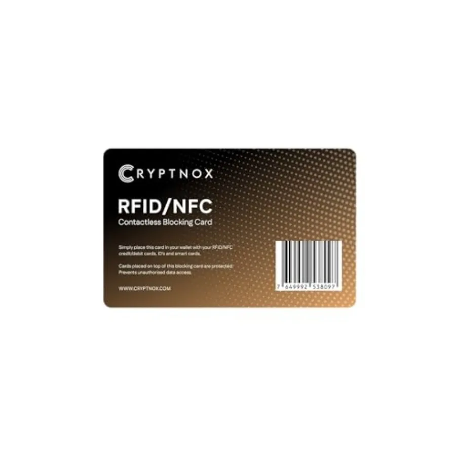 

Cryptnox® RFID/NFC Contactless Blocking Card - Ultimate Data Security and Privacy for Wallet ID and Cards - Secure Your Digital