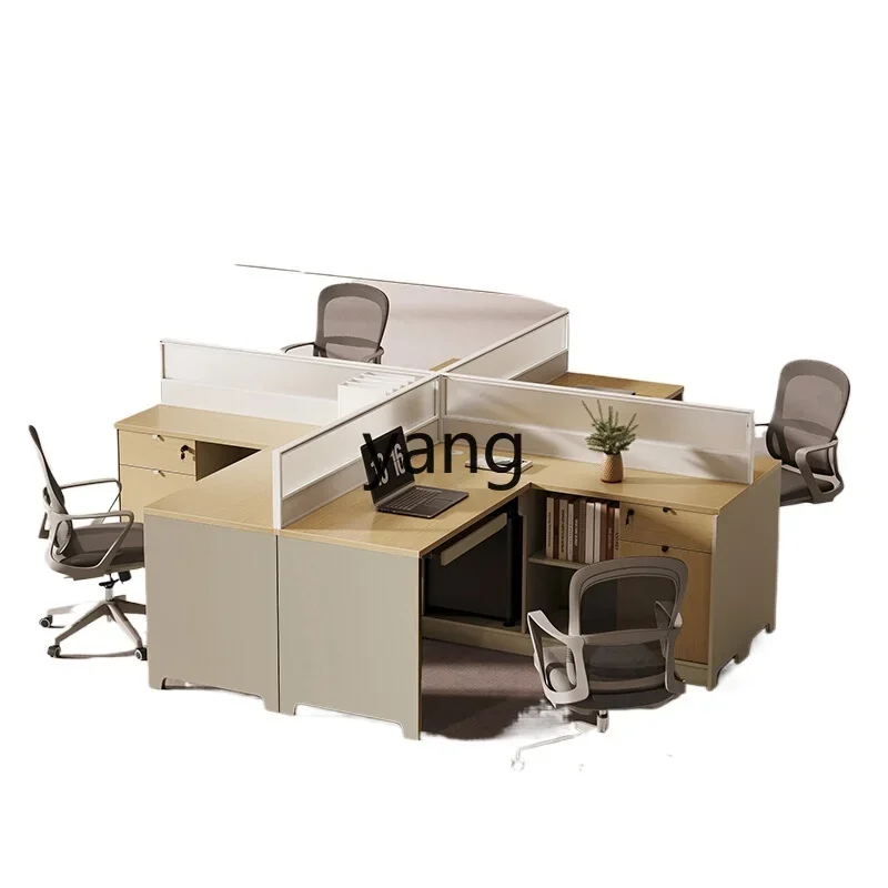 LH  cross 7 type screen office desk and chair combination t type f type card space employee space