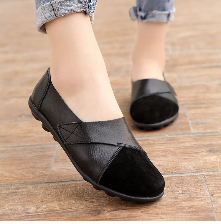Frau Schuhe Weiche Leder Low Heels Schuhe frauen Elegante Wohnungen 2025, Casual Flache Schuhe Frauen Schuhe Neue Müßiggänger Zapatos mujer – Detail 2