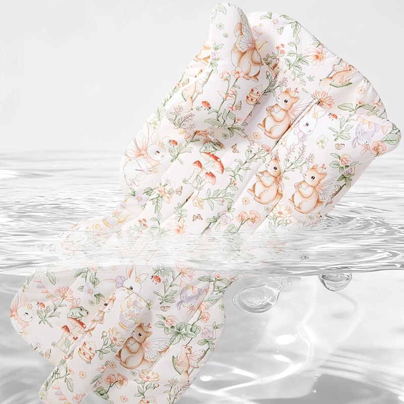 لطيف الكرتون الأرنب نمط عربة طفل وسادة مقعد وسادة لينة رشاقته للصدمات يدفع باليدين مقعد بطانة حصيرة مع وسادة دعم #5