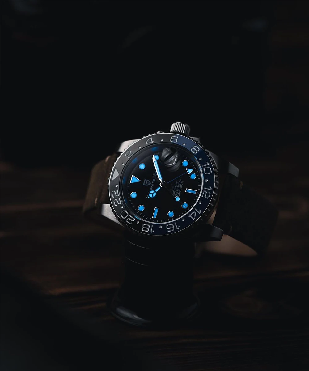 ساعة ميكانيكية للرجال بتصميم باجاني ، ساعة أوتوماتيكية GMT ، فولاذ مقاوم للصدأ من الياقوت ، مقاومة للماء ، علامة تجارية كبرى ، 40 * * ، m