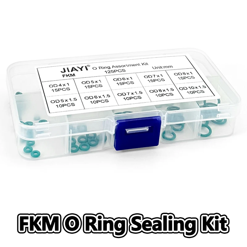 Green FKM Vitons Rubber O Ring Kit CS1/1.5mm Oil Acid Alkali Resistant High Temp Sealing Washer for Auto Hydraulic Pipeline