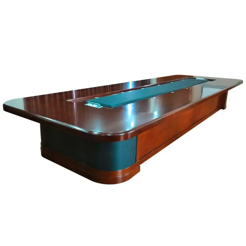 Conference table Solid wood multi-person large oval long table negotiation table and chair combination