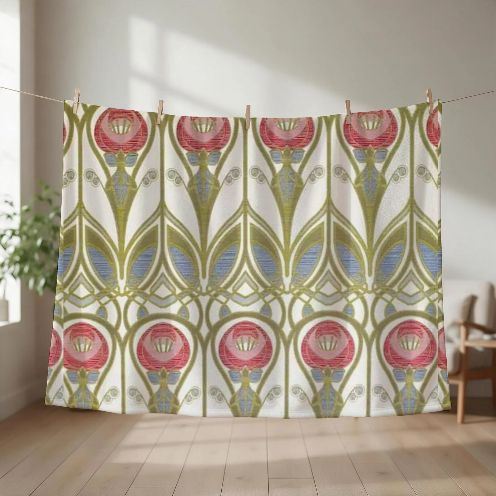 Charles Rennie Mackintosh flowers design Throw Blanket Designers Bed covers Thermal bed plaid Blankets