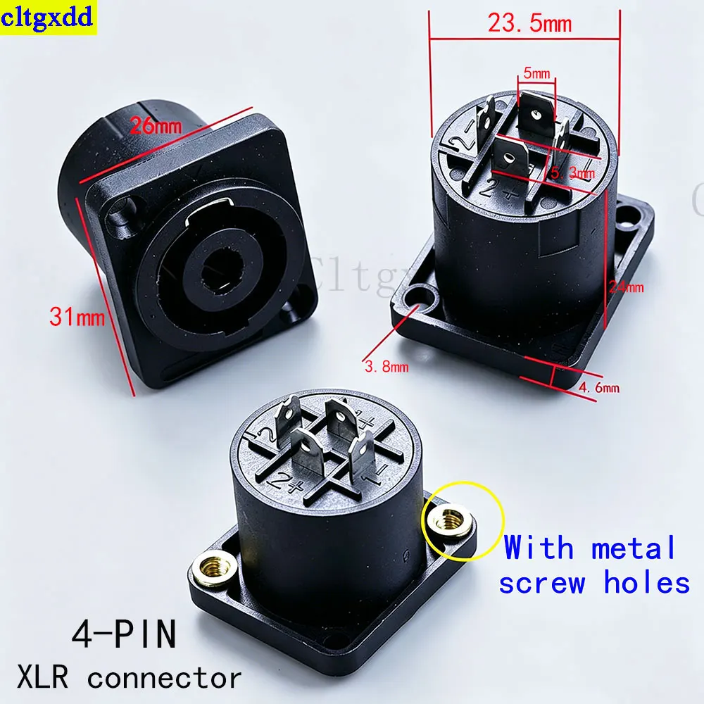 

Cltgxdd 2/5/10piece XLR 4pin Speakon panel mounting board connector square stage professional speaker video cable adapter