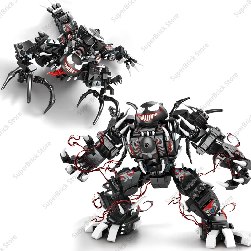 Hot Marvel Superhero The Amazing Spider-Man VS Symbiote Venom Carnage Armor Model Building Block Figure Doll Brick Kids Toy Gift