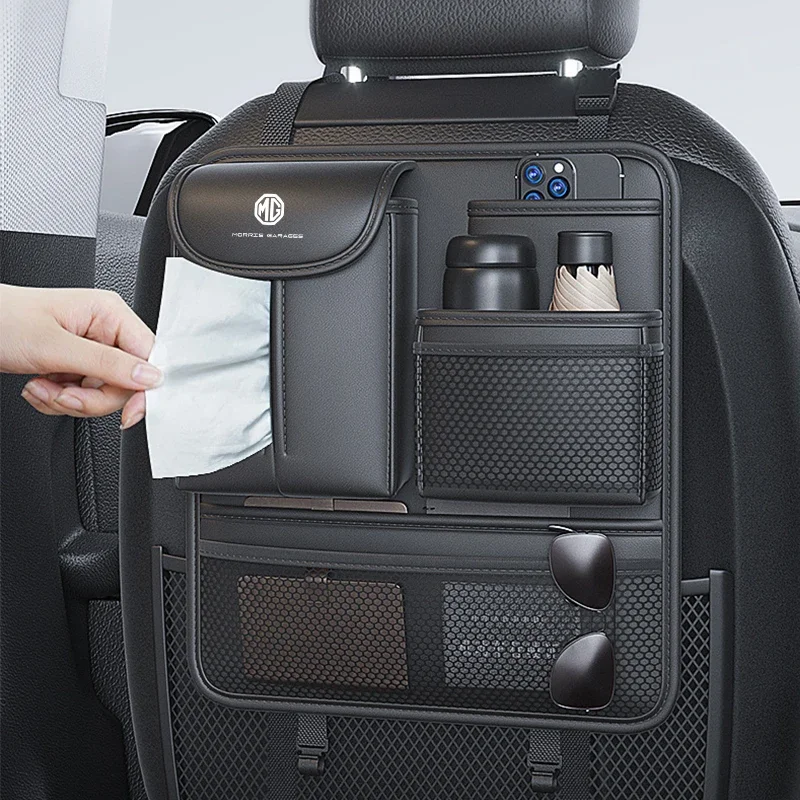 

Car Seat Back Storage Bag Large Capacity Backseat Organizer Universal Leather Multi Pockets Car Storage Organizer for Bmw Tesla