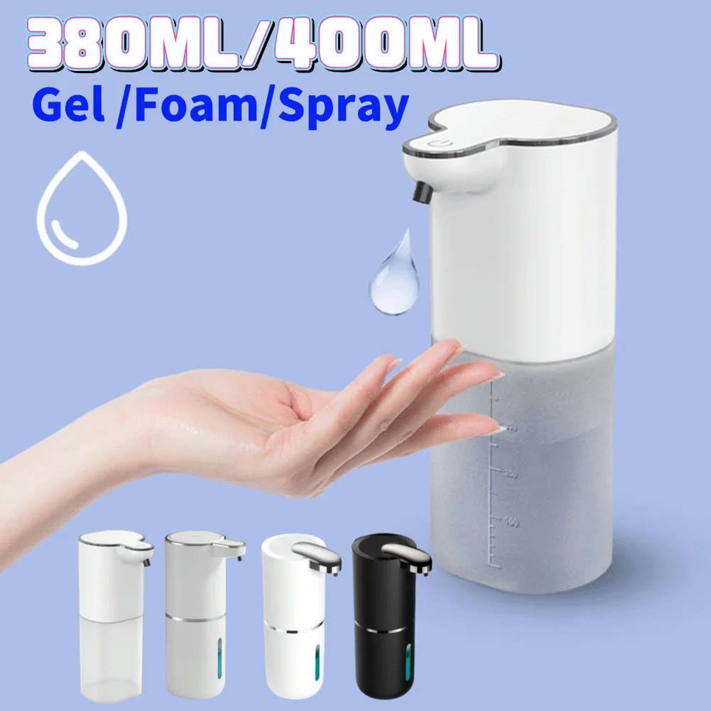 400ml Automatic Soap Dispensers USB Charging Smart Washing Hand Machine Infrared Sensor 4 Levels Adjustable for Bathroom Kitchen