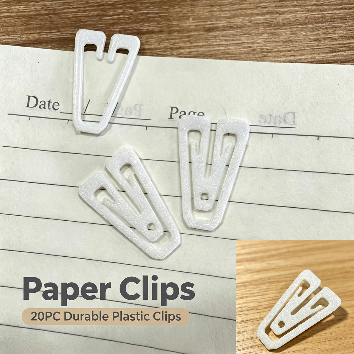 Plastic V-Shaped Paper Clips, Scratch-Free Document and Receipt Fixing Clips, Office Document Classification Plastic Paper Clips