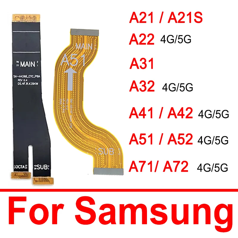 For Samsung A21 A21S A31 A32 A41 A42 A51 A52 A71 A72 4G 5G Motherboard Flex Cable Mainboard Flex Ribbon Connector Parts