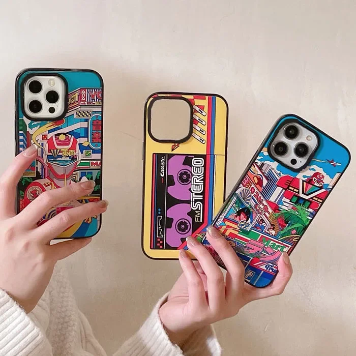 Graffiti Anime 2.0 Version Acrylic Upgrade Border Phone Case Cover for IPhone 11 12 13 14 15 Pro Max Case for IPhone 15 Pro Max