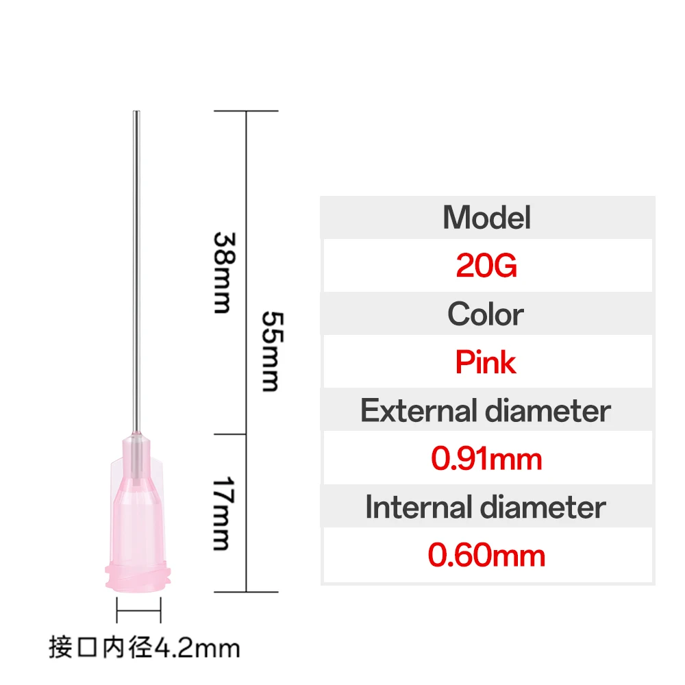 1000pcs 20G Dispensing Needle Industrial Blunt Tip with Luer Lock 1.5Inch Glue Needle for Filling E-liquid, Ink and Syringe