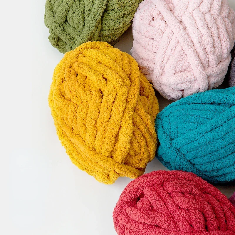 220g Extra Thick Handmade Yarn Thread Large Ball Ice Stripe Thread Hand Woven Scarf Blanket Seat Cushion Pet Nest Thread Ball
