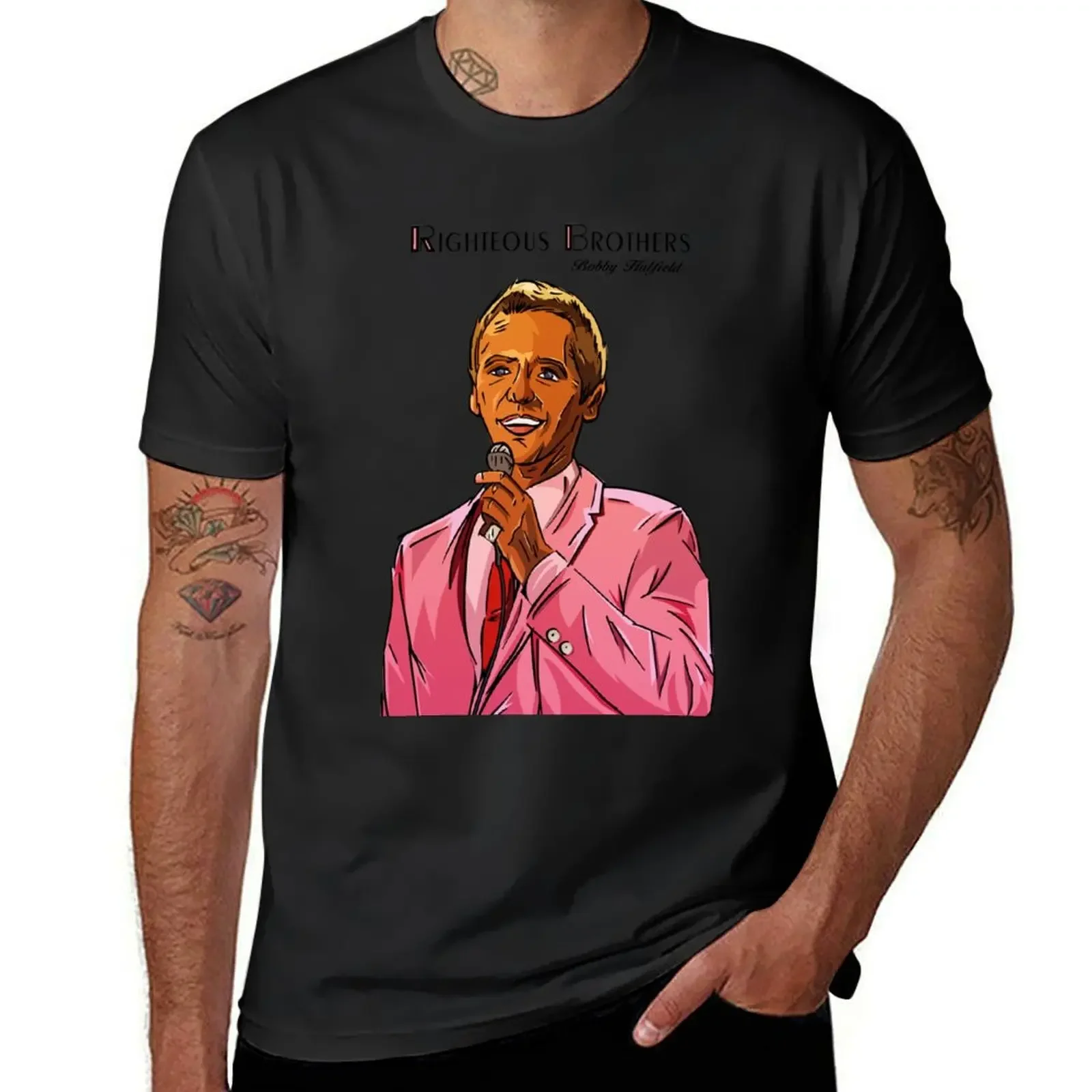 Righteous Brothers (Bobby Hatfield) T-Shirt sweat blanks summer top T-shirts for men cotton