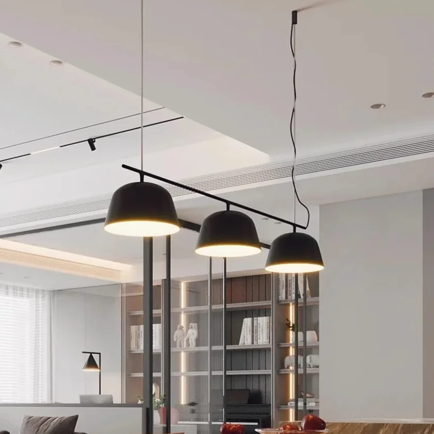 

Modern Pendant Light Simple Nordic Designer Restaurant Long Strip with Multi-head Office Front Desk Bar Dinning Room Chandelier