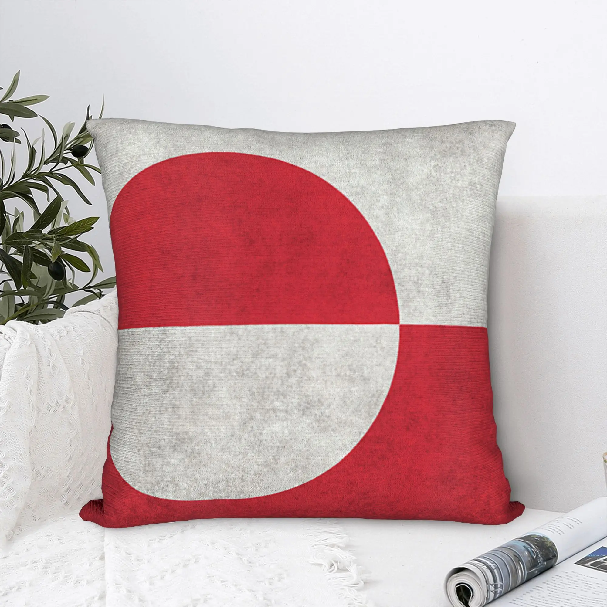 Funda de almohada con bandera de Groenlandia, funda de almohada suave de estilo grunge para sala de estar, cama, silla, fundas de almohada retro de moda