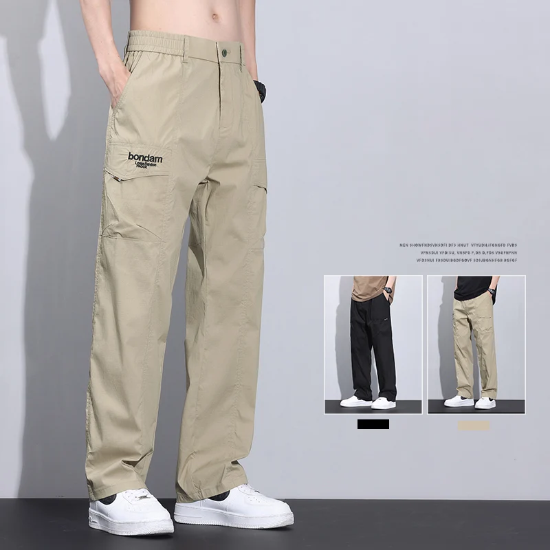 

Spring Summer Men Hip Hop Jogger Cargo Pants Male Casual Harajuku Sweatpants Woman Elastic Waist Pockets Trousers Big Size 4XL