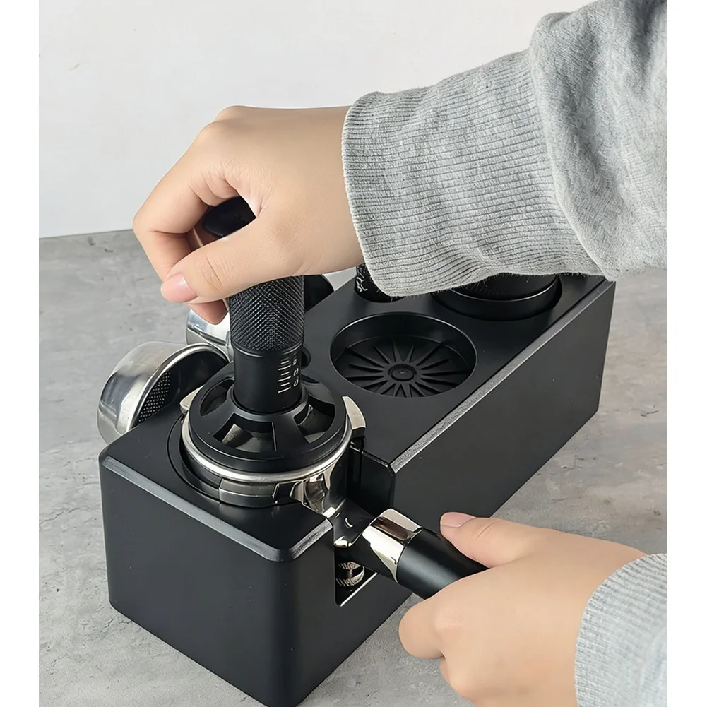 

Coffee Tamping Station Coffee Tool Organizer Coffee Tamper Stand Multifunctional ABS Silicone Tamper Stand-Barista Tool