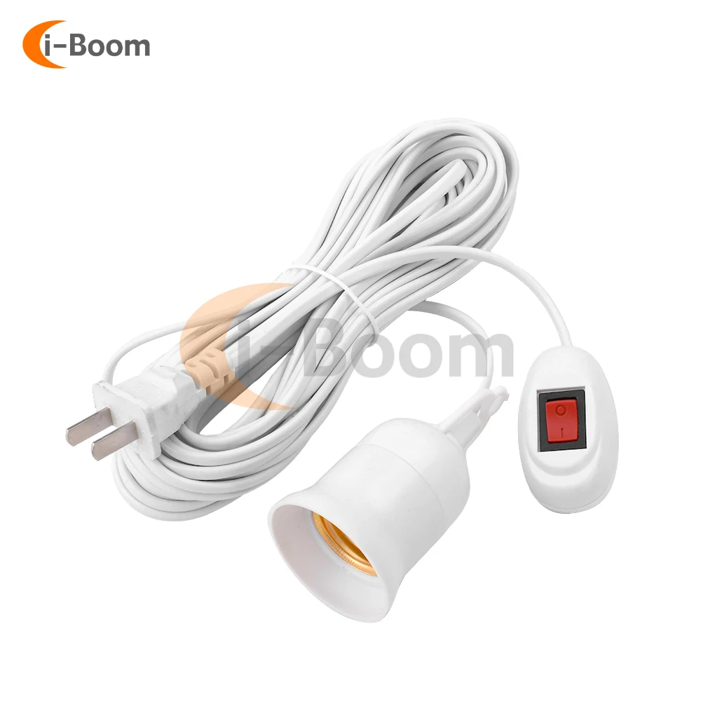 

AC110V 220V US Plug E27 Thread Lamp Base Lamp Adapter with Key Switch 3/5/8/10M Extension Cable Portable Mobile Lighting